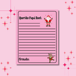 Spanska Carta Para Papá Noel Rosa Brev till Santa