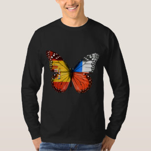 Spanska chilenska Flagga Butterfly T Shirt