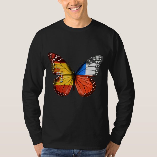 Spanska chilenska Flagga Butterfly T Shirt (Framsida)