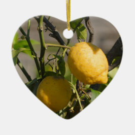 Spanska citrongrafik julgransprydnad keramik