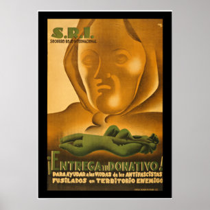 Spanska civila Krig-propagandahjälpen Poster