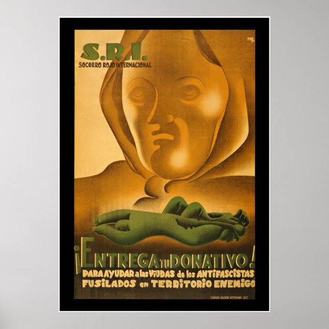 Spanska civila Krig-propagandahjälpen Poster (Framsidan)