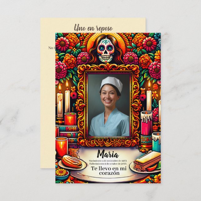 Spanska Dam i Guadalupe Prayer-skalle (Fram/baksida)