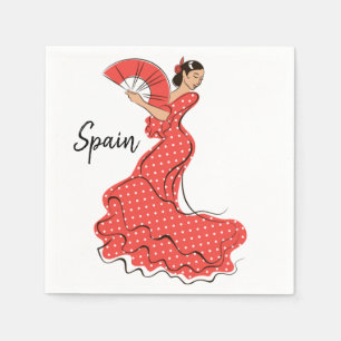 Spanska dancer Flamenco Pappersservett