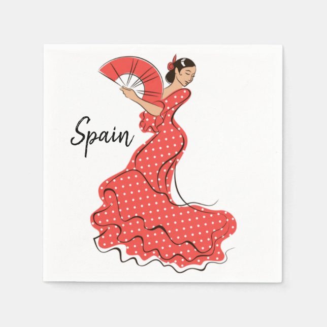 Spanska dancer Flamenco Pappersservett (Framsidan)