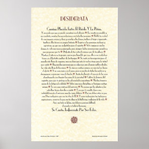 Spanska DESIDERATA Poster=Max Ehrmann=Parchment Poster