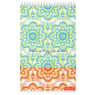 Spanska designutskrifter kalender