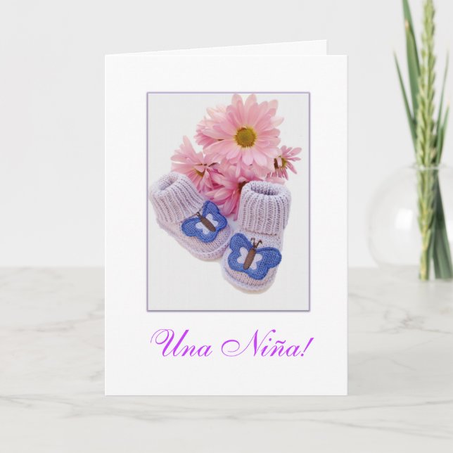 Spanska: Det är en tjej! Una Niña! Meddelande (Framsida)