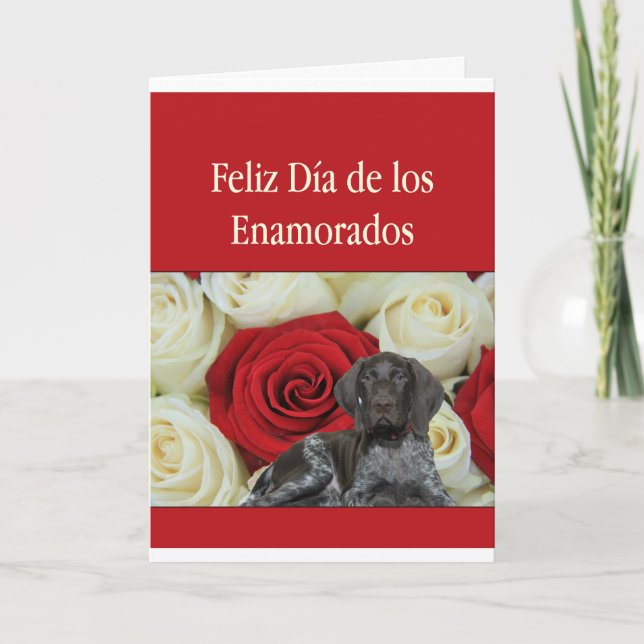 Spanska Día Enamorados Glossy Grizzly Valentine Helgkort (Framsida)