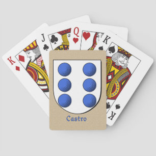 Spanska efternamnet Castro Historical Shield Casinokort