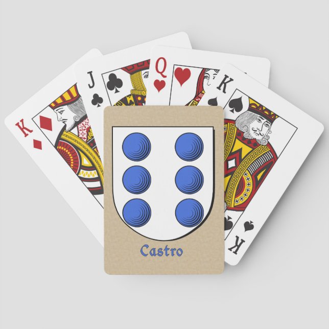 Spanska efternamnet Castro Historical Shield Casinokort (Baksidan)