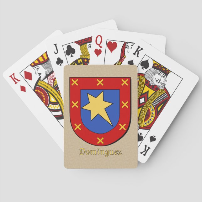 Spanska efternamnet Dominguez Historical Shield Casinokort (Baksidan)
