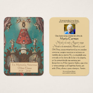Spanska El Camino Mary Funeral Prayer Heliga Card Visitkort