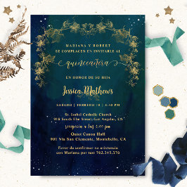 Spanska, Elegant Starry Night Quinceañera Inbjudningar