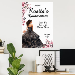 Spanska Eleganten Quinceanera 15:e födelsedagen Poster