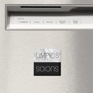 Spanska Español Faux Marble Clean Dirty Dishwasher Magnet