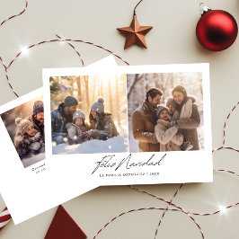 Spanska Feliz Navidad-familjens Roligt Julfoto Julkort