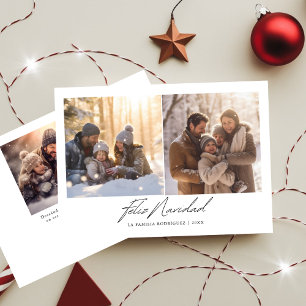 Spanska Feliz Navidad-familjens Roligt Julfoto Julkort