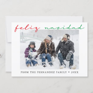 Spanska Feliz Navidad Minimal Photo Julkort