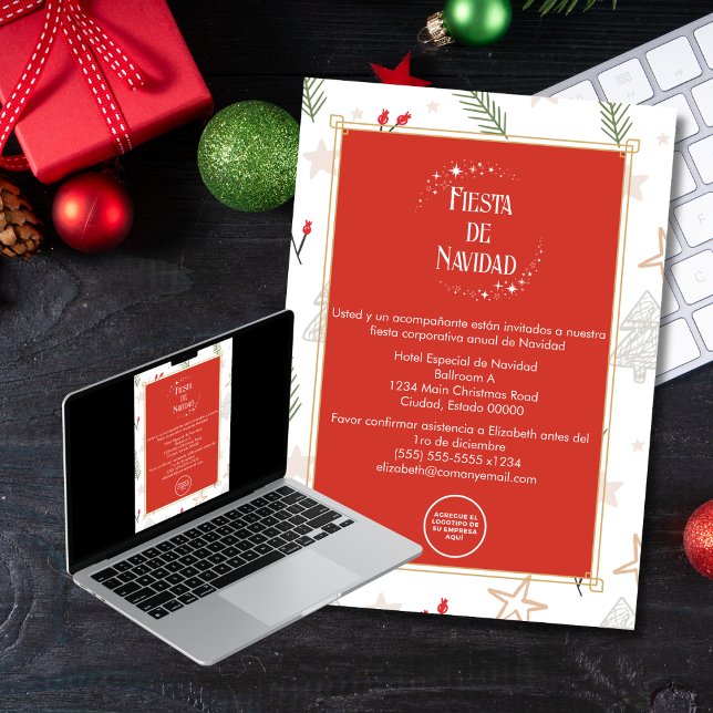 Spanska Fiesta de Navidad Corporate jul Inbjudningar (Skapare uppladdad)