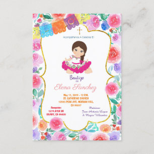 Spanska Fiesta Girl Guld-baptism - julning Inbjudningar