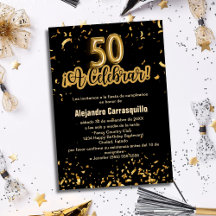 Spanska Finare Black & Guld Confetti 50:e födelsed