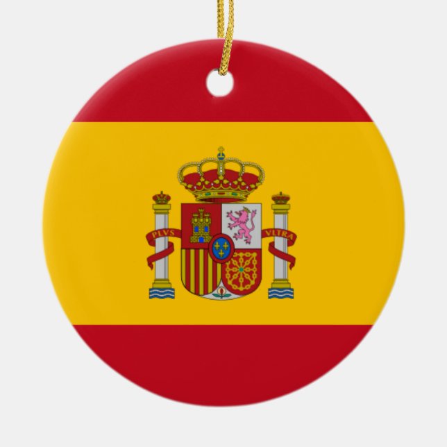 Spanska flagga anpassningsbar Julgran ornament (Framsidan)