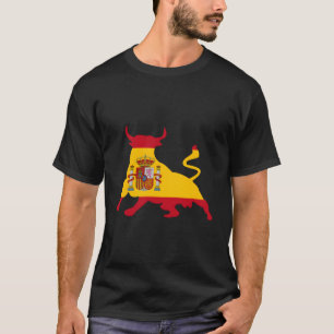 Spanska Flagga Bull som bekämpar bullarna T Shirt