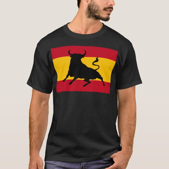 Spanska Flagga Bull T Shirt (Framsida)