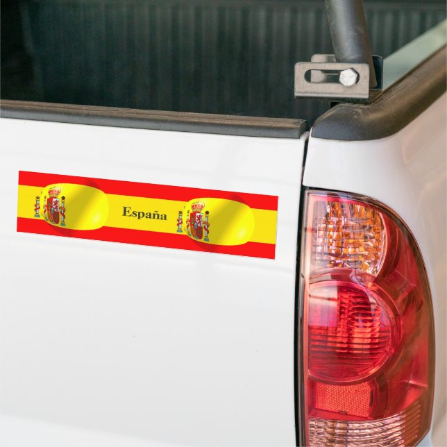 Spanska Flagga Bumper Sticker Bildekal (På lastbil)