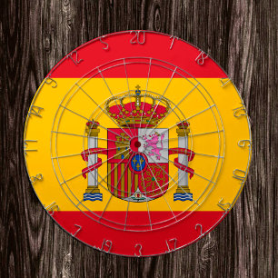 Spanska Flagga Dartboard & kärlek Spanien / spelta Darttavla