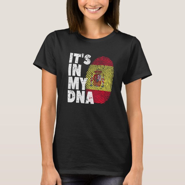 Spanska Flagga Det finns i mitt fingeravtryck 1 T Shirt (Framsida)
