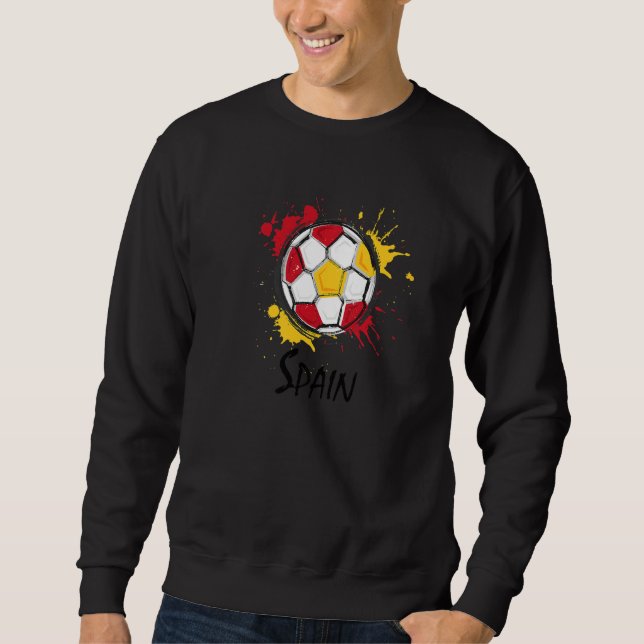Spanska Flagga España Fotboll Lång Ärmad Tröja (Framsida)