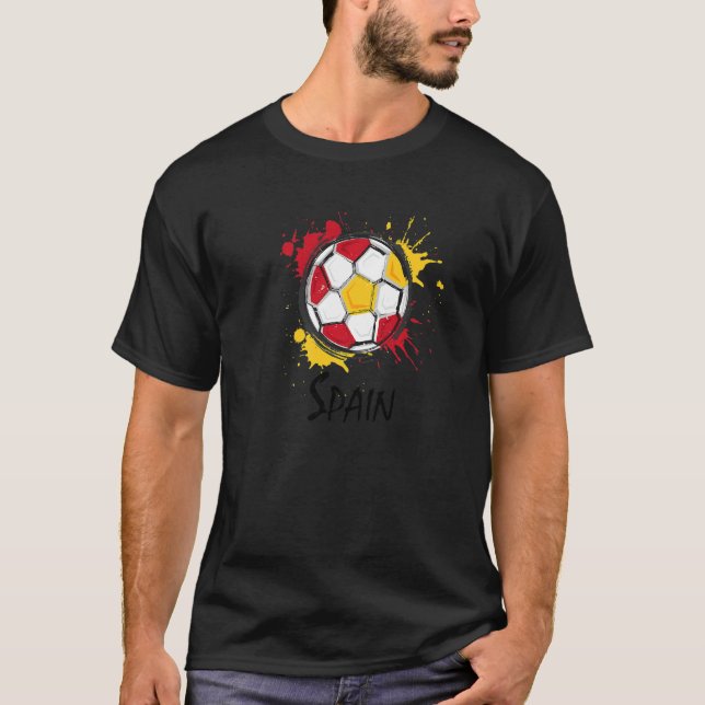Spanska Flagga España Fotboll T Shirt (Framsida)