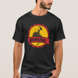 Spanska Flagga Espana Spanien Flamenco Badge T Shirt