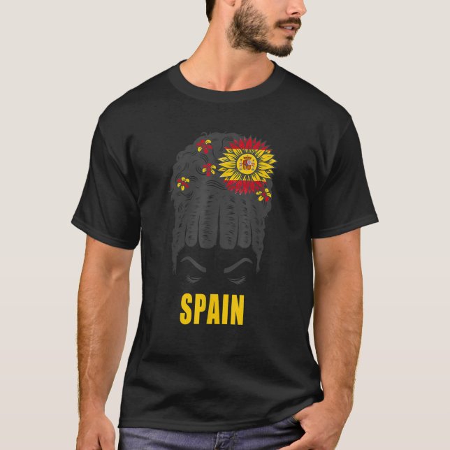Spanska Flagga Idea for Women Kids Spain Flagga Ou T Shirt (Framsida)