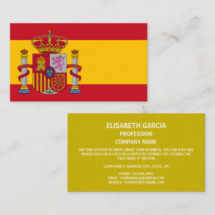 Spanska Flagga & Jacka av Arm, Flagga Spanien Visitkort