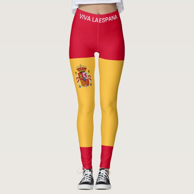 Spanska Flagga Leggings (Framsida)