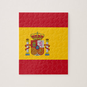 Spanska flagga med rött hjärta - Spanien/sportfa Pussel
