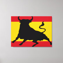 Spanska flagga med tjur