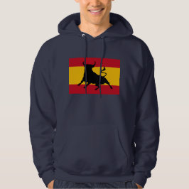 Spanska flagga med tjur hoodie