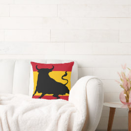 Spanska flagga med tjur kudde