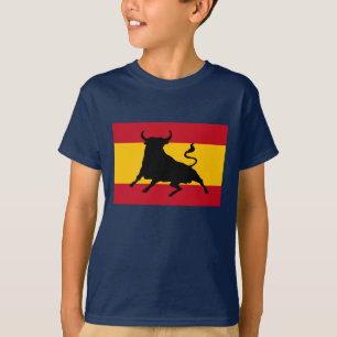 Spanska flagga med tjur t shirt