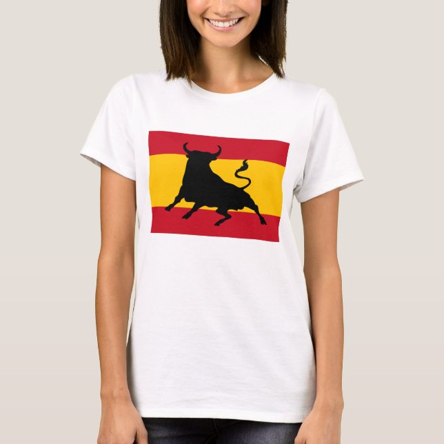 Spanska flagga med tjur t shirt (Framsida)