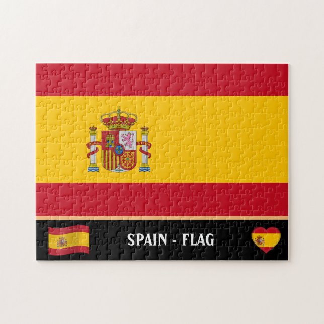 Spanska Flagga och spanska land / Spanien Pussel (Horisontell)