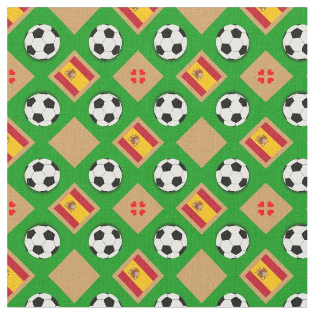 Spanska Flagga- och sportbussen/Spanien Fotboll mo Tyg (Närbild)
