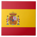 Spanska Flagga (Spanien) Kakelplatta<br><div class="desc">Denna utformning är utmärkande för Spaniens flagga (på spanska känd som "España"), officiellt känd som Konungariket Spanien (på spanska, "Reino de España"), som är ett land i Sydeuropa med några fickor av territorium över Gibraltarsundet och Atlanten. Dess europeiska kontinentalterritorium ligger på den iberiska Peninsulan. Dessutom gör de afrikanska enklaverna Ceuta,...</div>