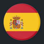 Spanska Flagga (Spanien) Magnet<br><div class="desc">Denna utformning är utmärkande för Spaniens flagga (på spanska känd som "España"), officiellt känd som Konungariket Spanien (på spanska, "Reino de España"), som är ett land i Sydeuropa med några fickor av territorium över Gibraltarsundet och Atlanten. Dess europeiska kontinentalterritorium ligger på den iberiska Peninsulan. Dessutom gör de afrikanska enklaverna Ceuta,...</div>