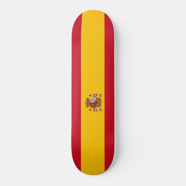 Spanska Flagga (Spanien) Mini Skateboard Bräda 18,5 Cm (Framsida)