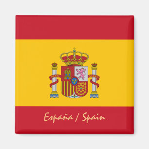 Spanska flagga & Spanien, resa, helgdag/sportfanta Magnet